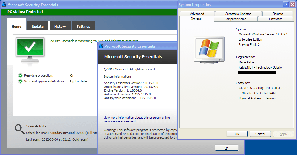 microsoft security requirements on server 2008