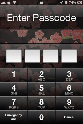 iOS default 4-digit passcode